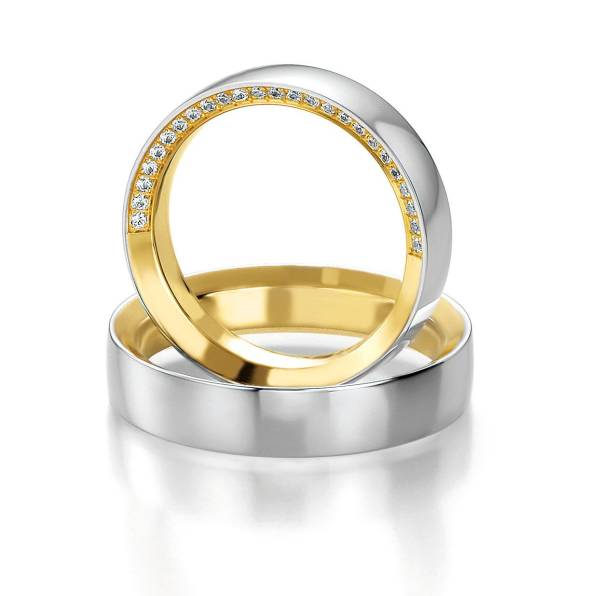 Alliances or blanc et jaune