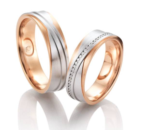 Alliances or blanc et rose