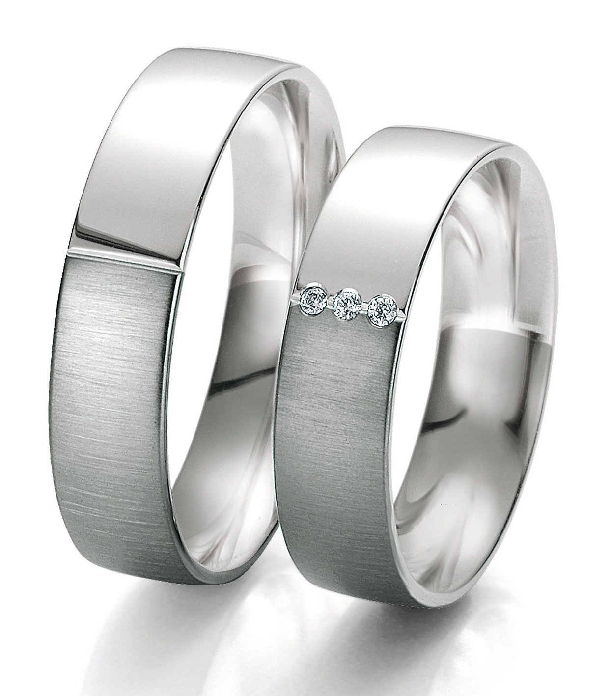 Alliances or blanc et gris