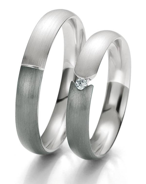 Alliances or blanc et gris