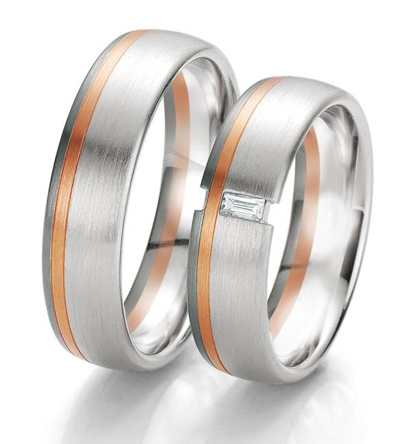 Alliances or blanc et rose