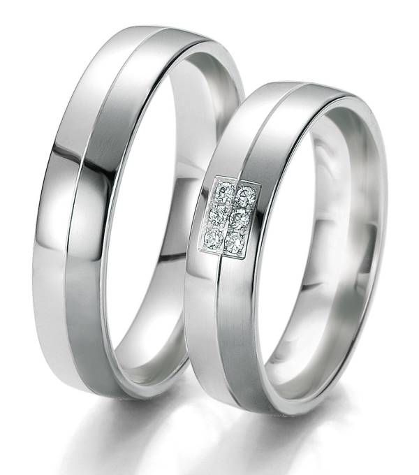 Alliances or blanc et gris