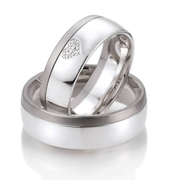 Alliances or blanc et gris