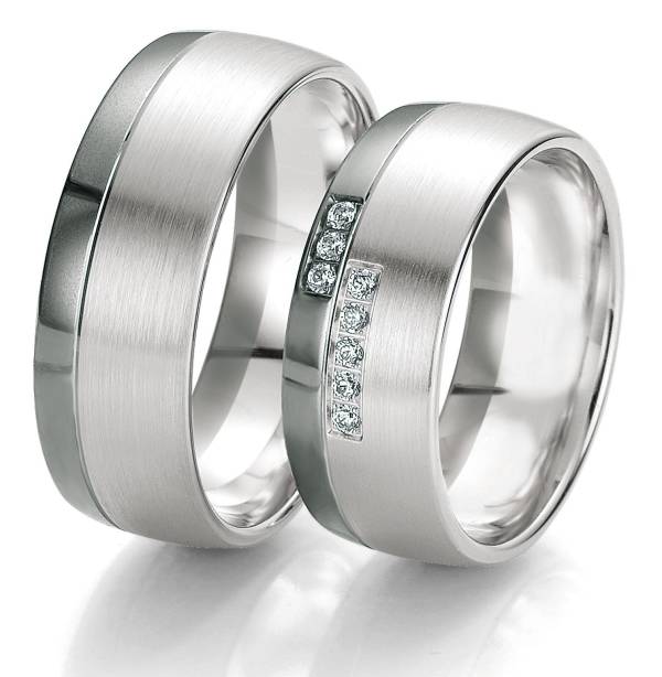 Alliances or blanc et gris