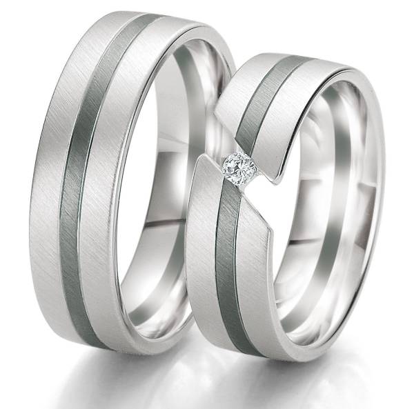 Alliances or blanc et gris