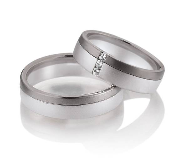 Alliances or blanc et gris