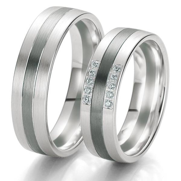 Alliances or blanc et gris