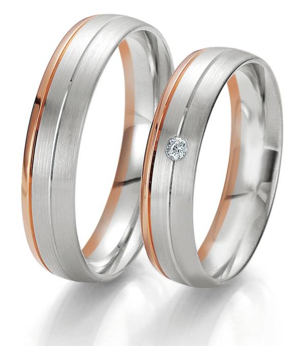 Alliances or blanc et rose