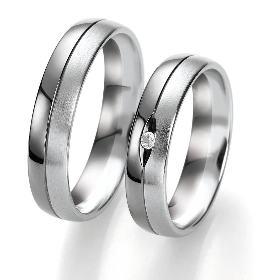 Alliances or blanc et gris