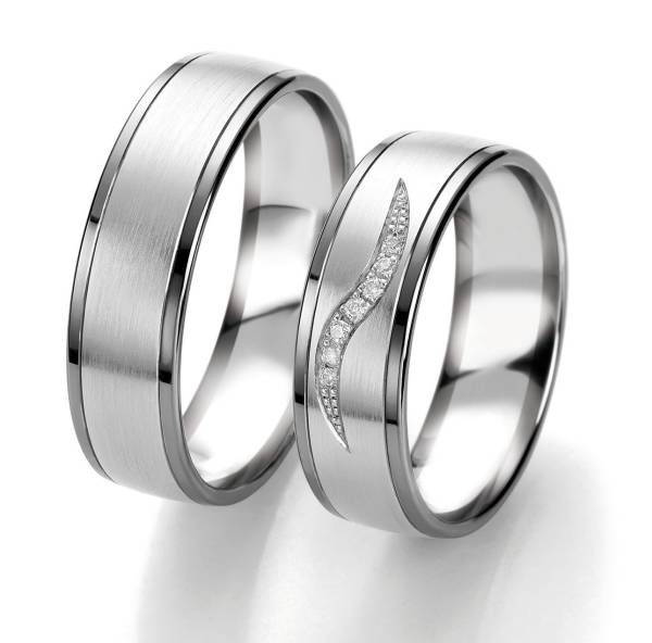 Alliances or blanc et gris