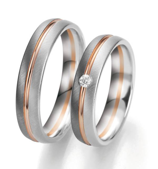 Alliances or blanc et rose