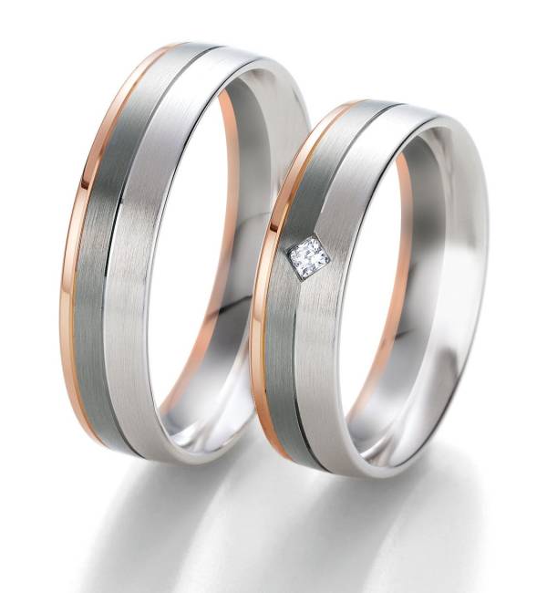 Alliances or blanc et rose