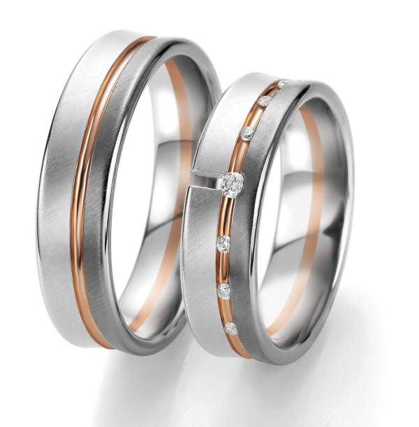 Alliances or blanc et rose