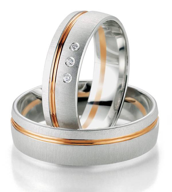 Alliances or blanc et rose