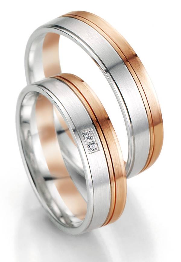 Alliances or blanc et rose