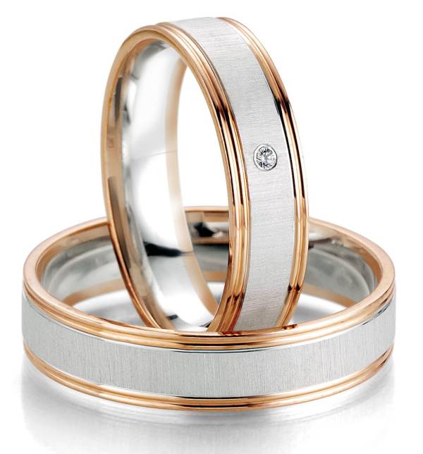 Alliances or blanc et rose