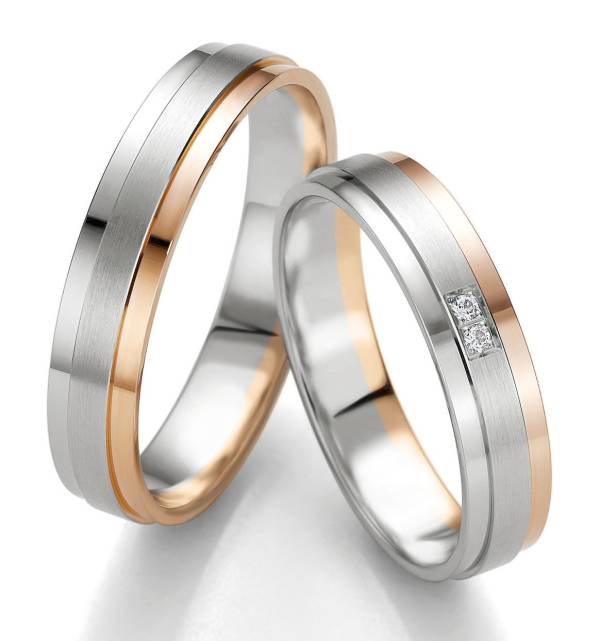 Alliances or blanc et rose