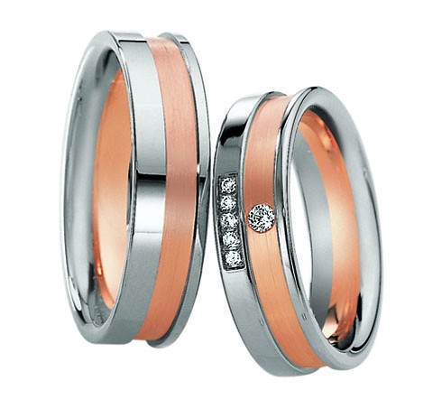 Alliances or blanc et rose