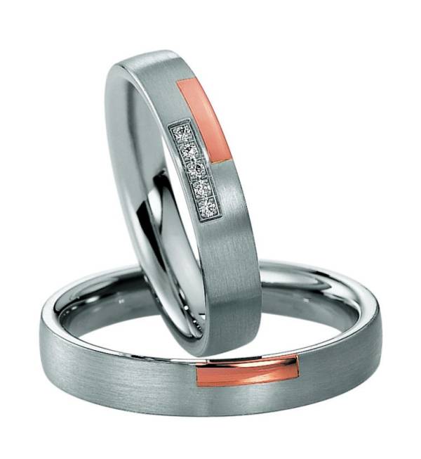 Alliances or blanc et rose