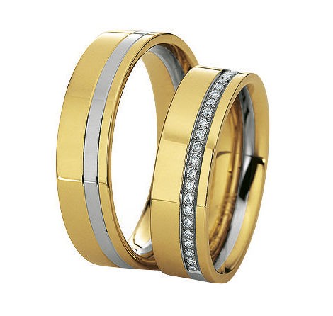 Alliances or blanc et jaune