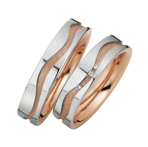 Alliances or blanc et rose