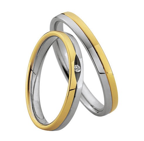 Alliances or blanc et jaune