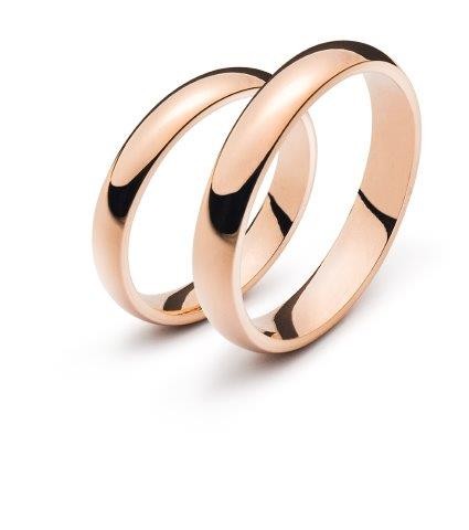 Alliances or rose 750/18 ct. bombée Comfort Fit env. 4.0 mm