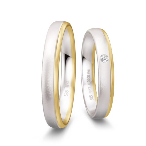 Alliances or blanc et jaune, Gold Jewellery