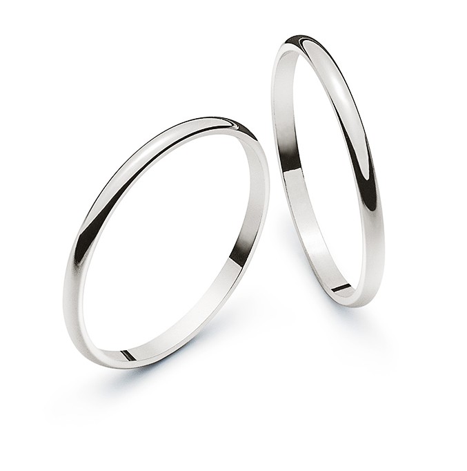 Alliances or blanc 750/18 ct. demi rond. env. 1.8 mm