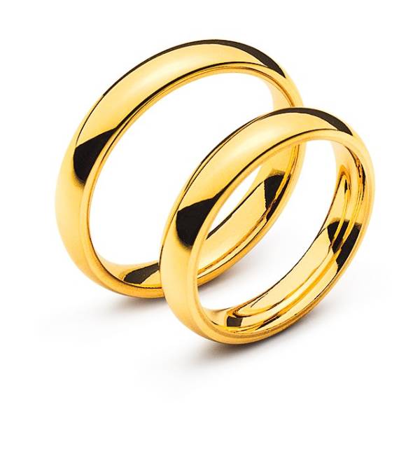 Alliances or jaune 750/18 ct. bombé demi rond env. 3.9 mm