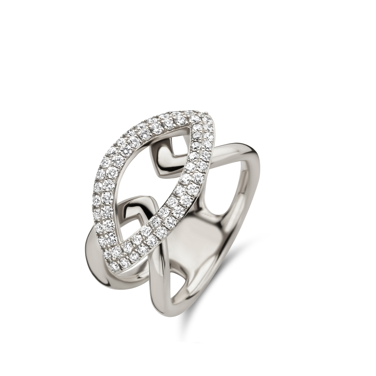 Ring Weißgold 750/18 ct. 62 Diamanten 0.56 ct.