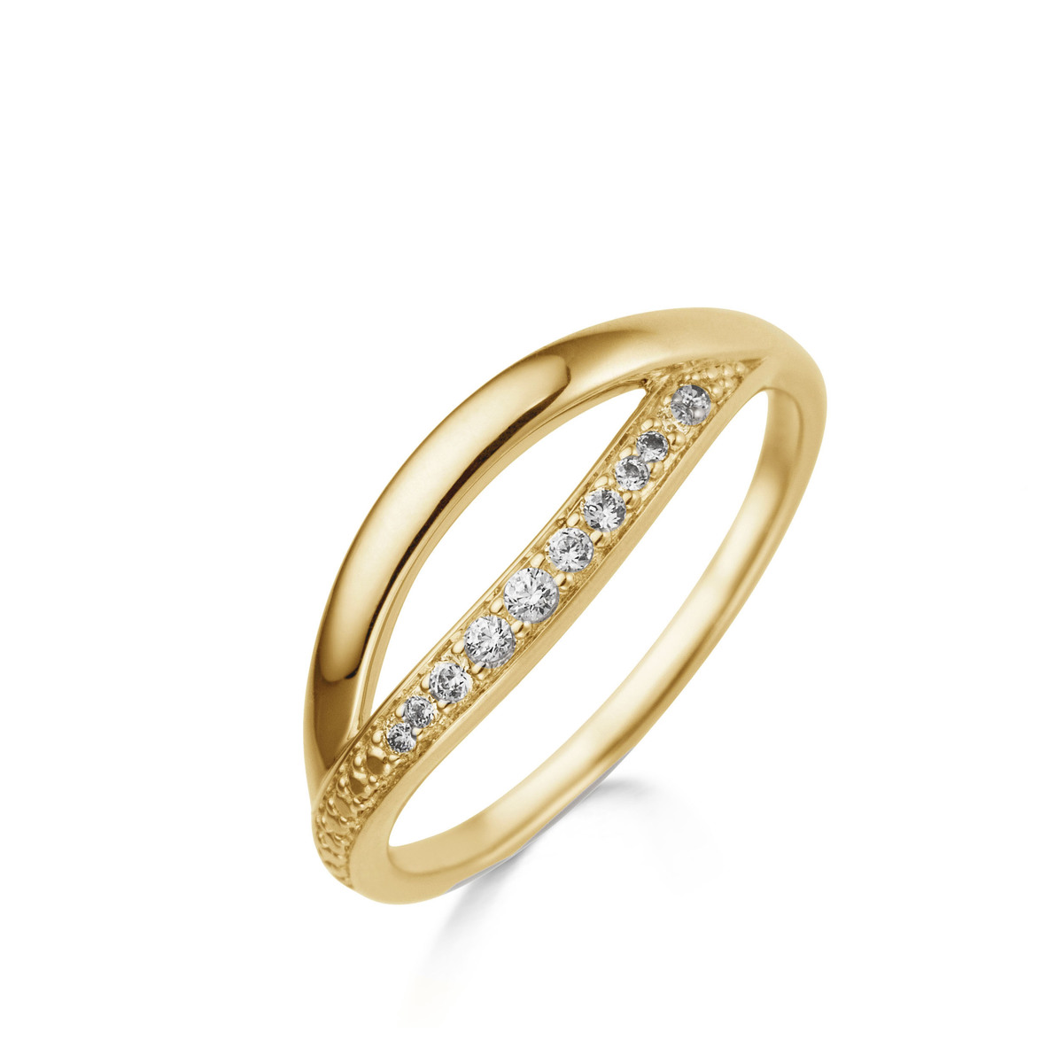 Ring Gelbgold 750/18 ct mit 11 Diamanten 0.11 ct.