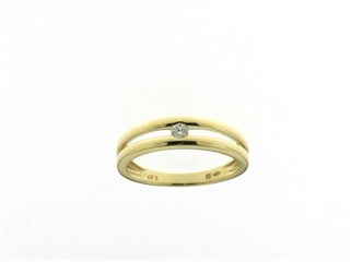 Ring aus Gelbgold 750/18 ct. mit 1 Diamant(en) im Brillantschliff 0,07 ct.