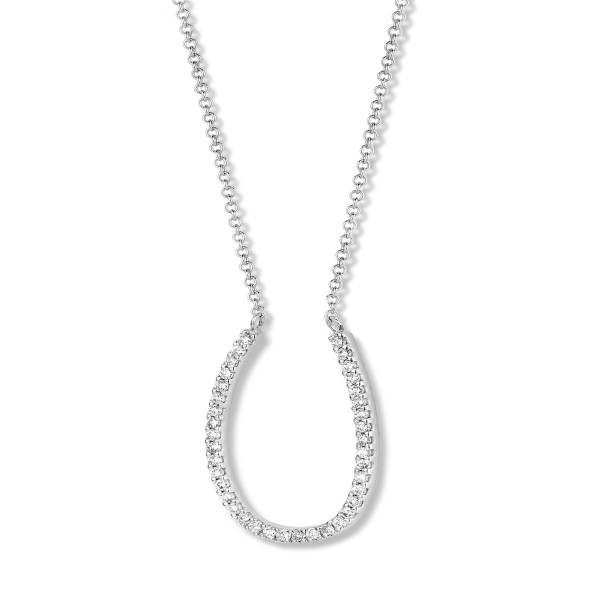 Collier or blanc 750/18 ct. avec 29 Diamant(s) taille brillant 0.15 ct.