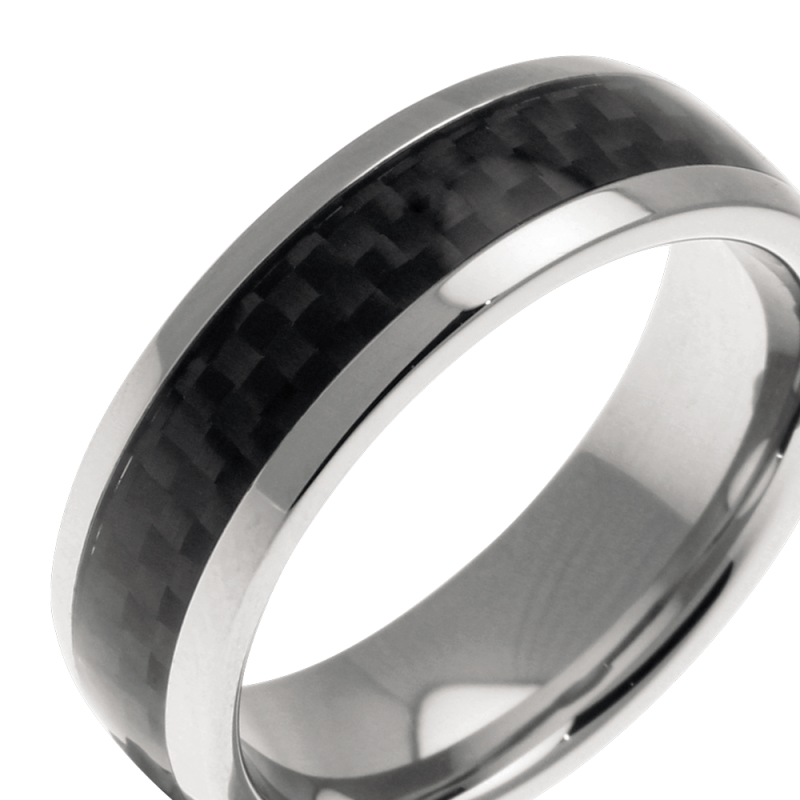 ROCHET - Ring HYBRID, Edelstahl-Carbon