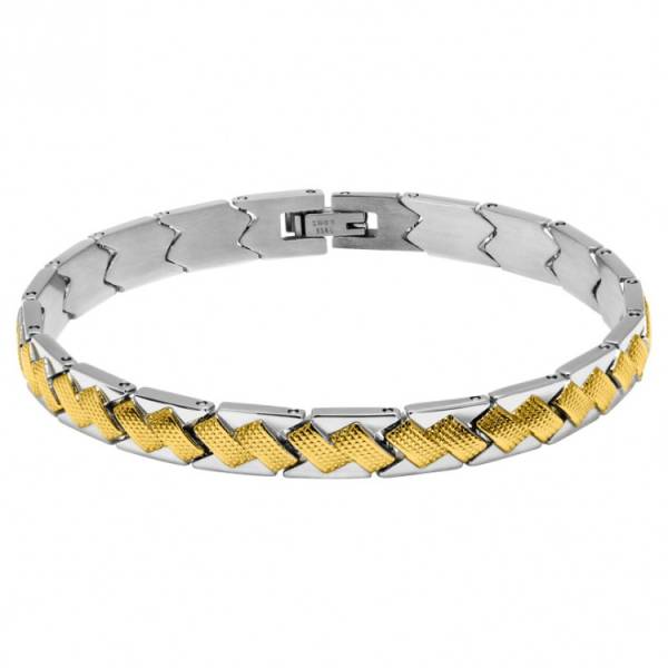 ROCHET - Bracelet GATSBY, acier et PVD or jaune