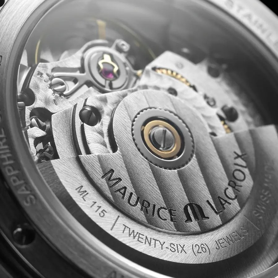 Maurice Lacroix AIKON Auto Ladies, 35 mm, nacre blanche, 8 diamants, bracelet en acier bicolore