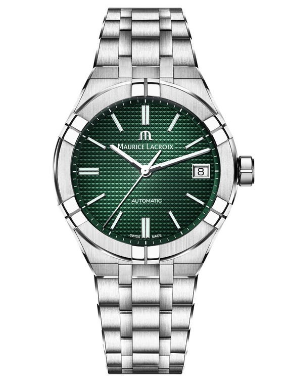 Maurice Lacroix AIKON Auto date, 42mm, vert, bracelet en acier