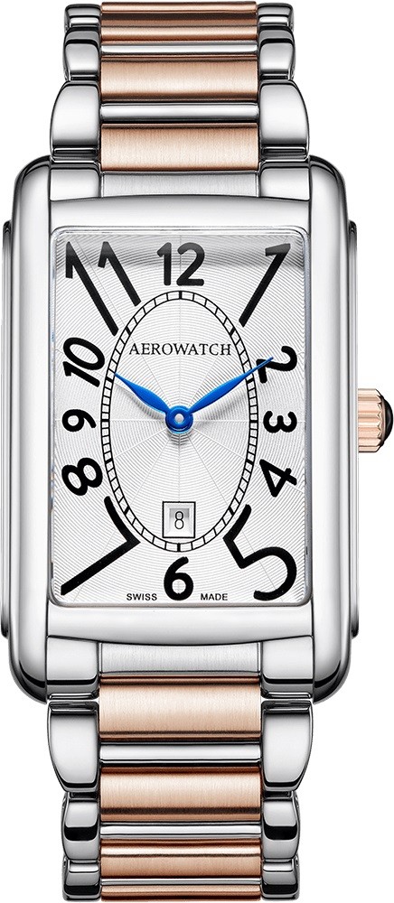 Aérowatch Intuition Lady quartz, bracelet acier bicolore