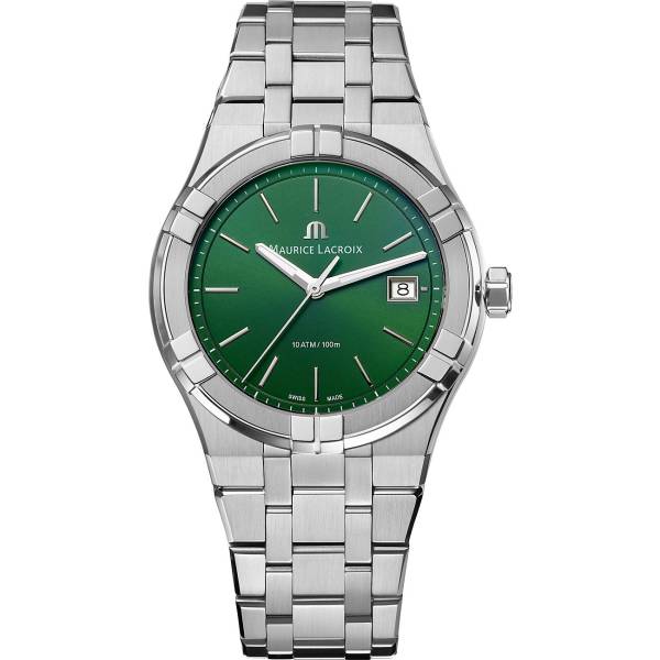 Maurice Lacroix AIKON Quartz, 40 mm, vert, bracelet en acier