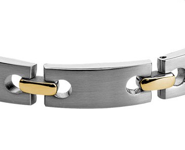 ROCHET - NEPTUNE Armband, Stahl und PVD Gelbgold