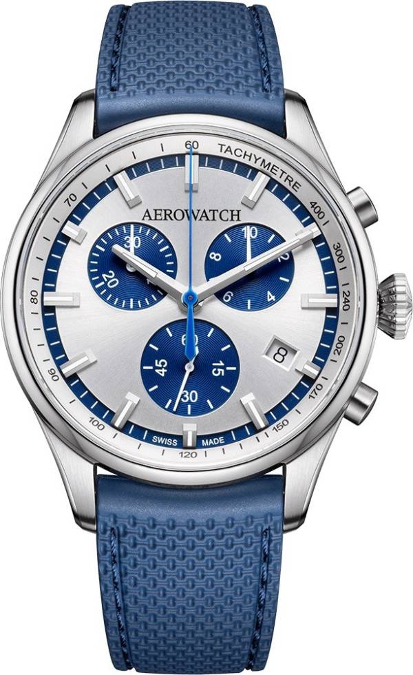 Aerowatch Les Grandes Classiques Chrono Sport Quartz Caoutchouc bleu