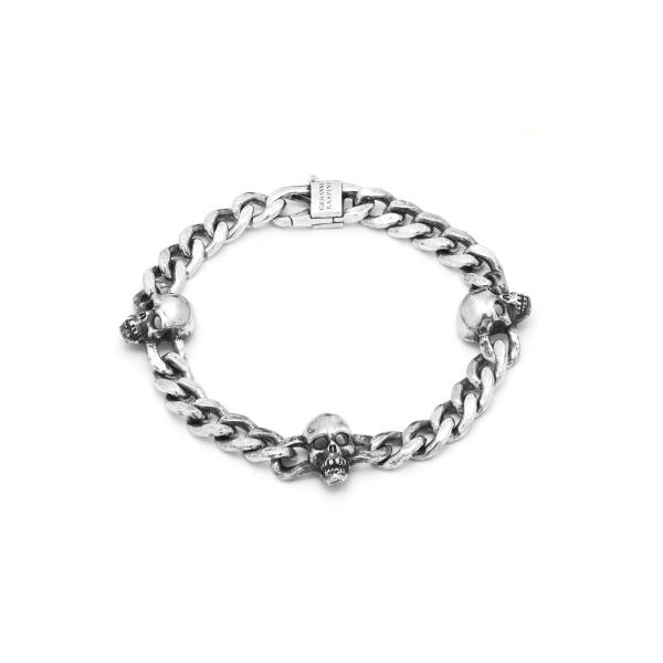 Bracelet Giovanni Raspini SKULLS en argent 925. Longueur 21 cm.