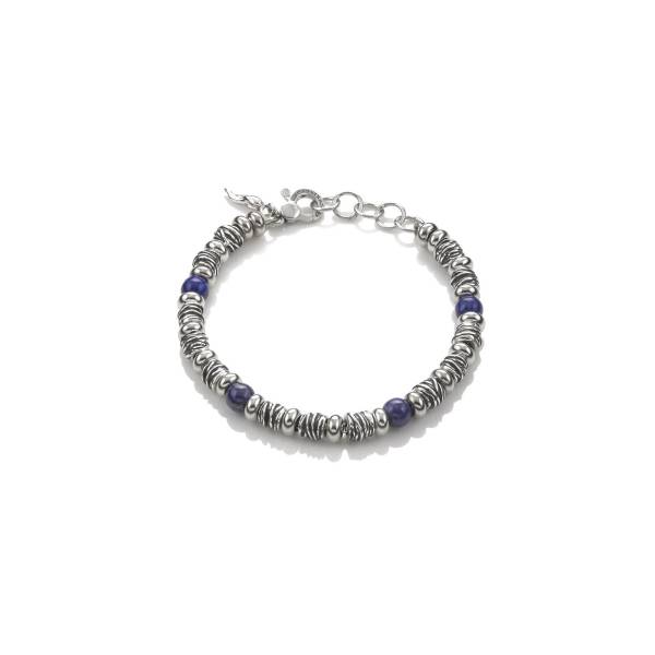 Armband Giovanni Raspini BOND aus 925er Silber und Lapis Lazuli. Länge 22 cm.