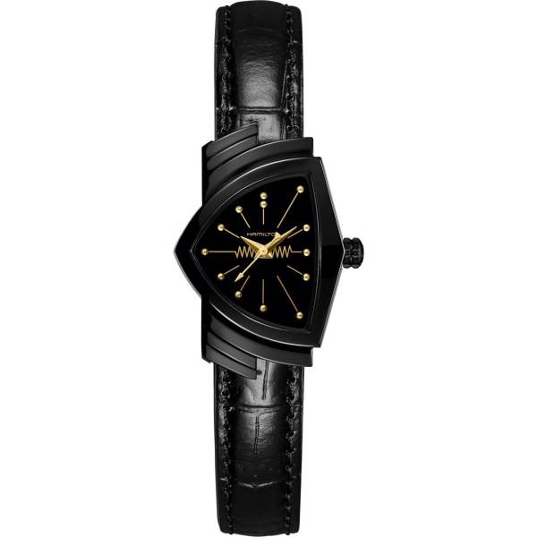 Hamilton Ventura S Quartz Black & Gold| 24mm x 37mm