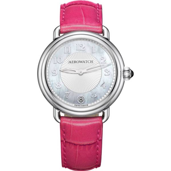 Aerowatch 1942 Lady Midsize, cuir rose