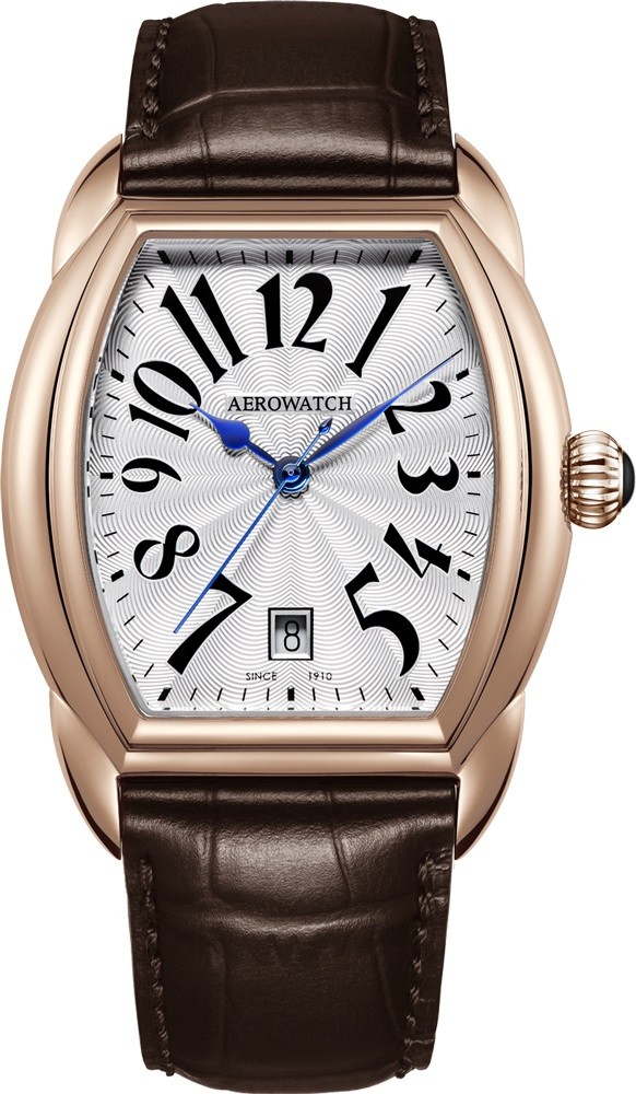 Aérowatch Streamline, quartz, rose, cuir brun