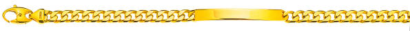 Bracelet d'identité gourmette, or jaune 750/ 18 ct. env. 6.0 mm