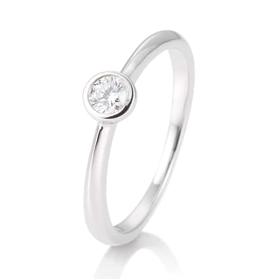 Solitärring mit Zargenfassung