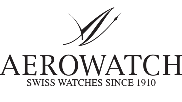 Aerowatch-Logo, Schweizer Uhren seit 1910.